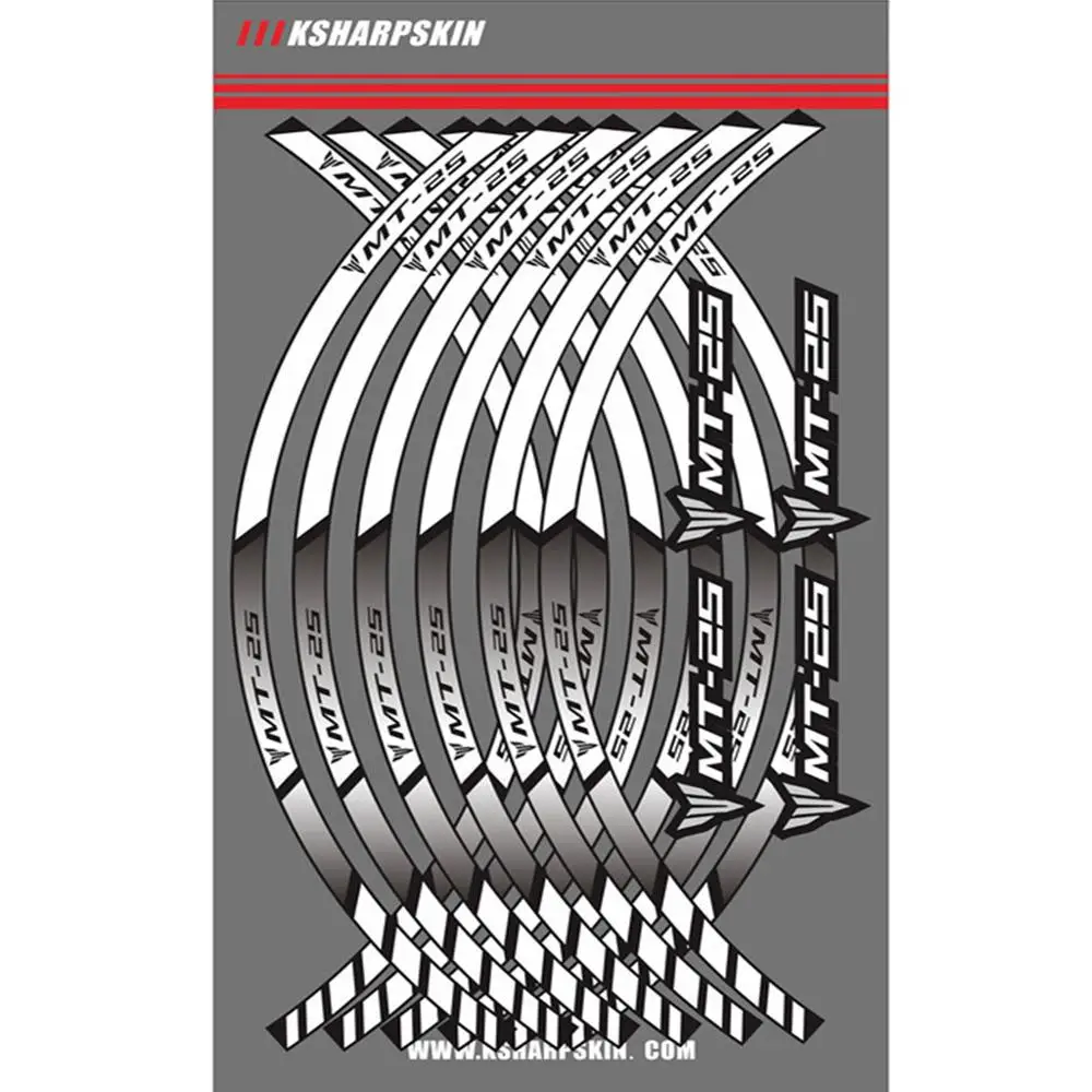

Motorcycle Wheel Rim Decals Wheel Reflective Stickers Stripes For Yamaha MT-25