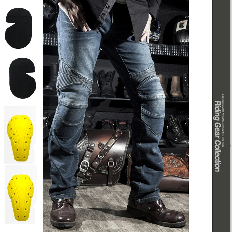 Лет джинсы Cow для отдыха мужские джинсы для езды на мотоцикле Штаны локомотива езды на мотоцикле Штаны Байкер Штаны джинсовые брюки