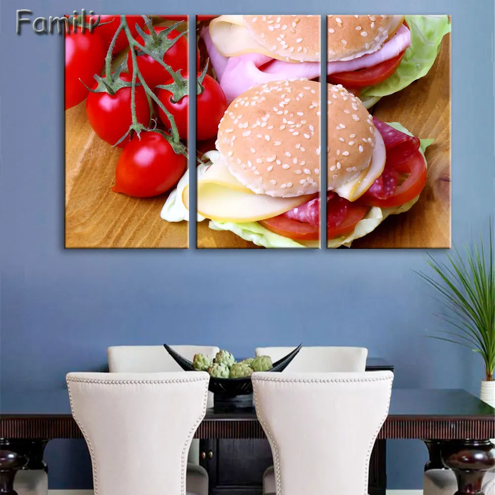 3 Панели кухня еда Пицца с красочными овощами настенная живопись картина Печать