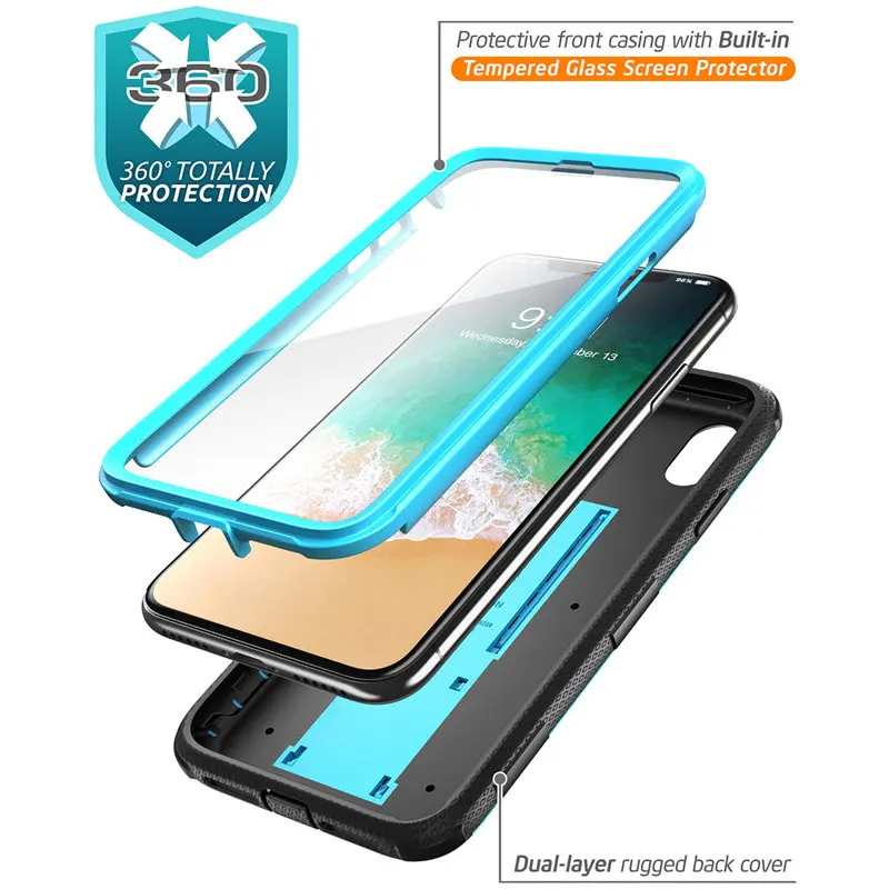 For iphone XR Case 6.1&quot i-Blason Armorbox Full Body Heavy Duty Shock Reduction with Built in Screen Protector &amp Kickstand | Мобильные