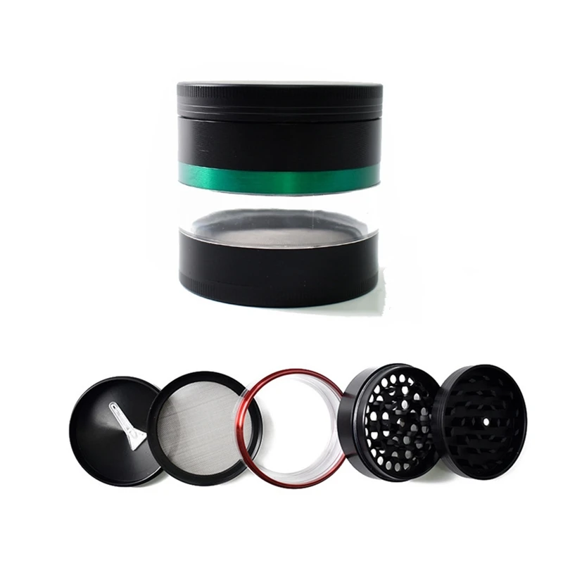 63 mm 4 pieces layer part zinc alloy side window weed tobacco ceramic grinder herb | Дом и сад