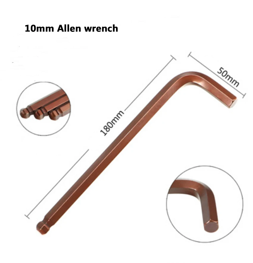 10mm 1 шт. S2 сплав сталь шестигранный ключ метрический Т Тип шестигранный ключ шариковый шестигранный ключ гаечный ключ 1,5 мм-14 мм - Цвет: 10mm