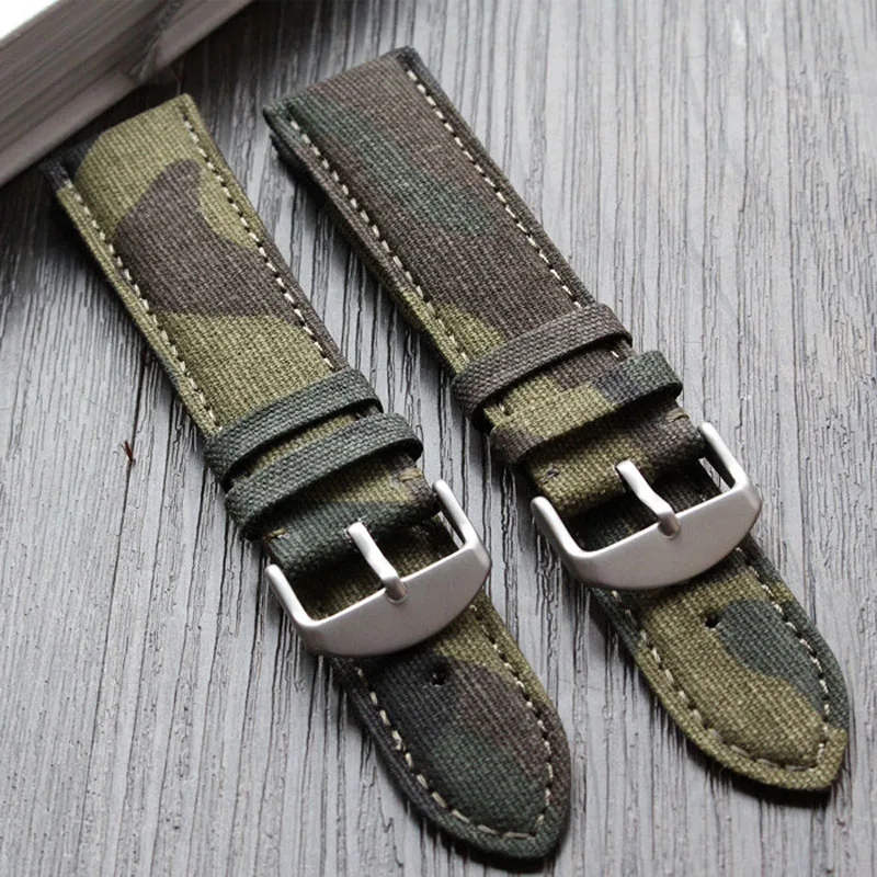 The New! for Armani Army green camouflage canvas strap 22mm nylon military table personalized | Наручные часы