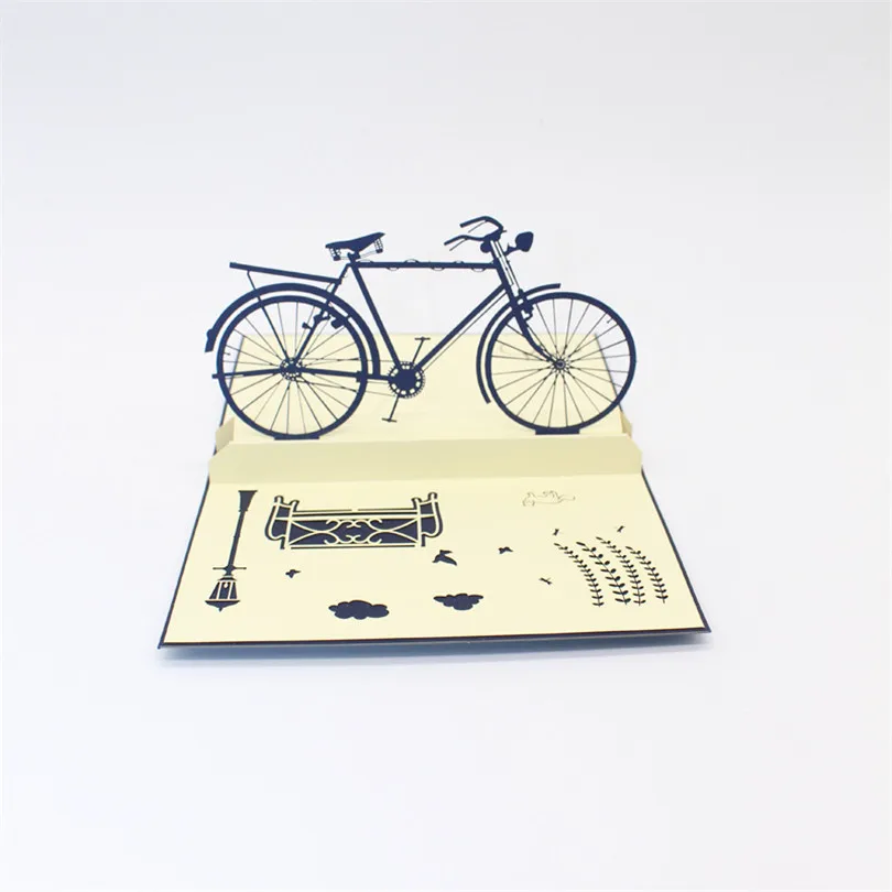 2017 3D Прохладный Велосипед Открытки Спасибо Карты Подарок На День Рождения
