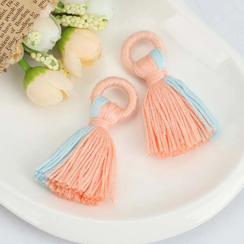 Хлопковые Подвески с кисточками 5 шт. Разноцветные Мини кисточки серьги ручной