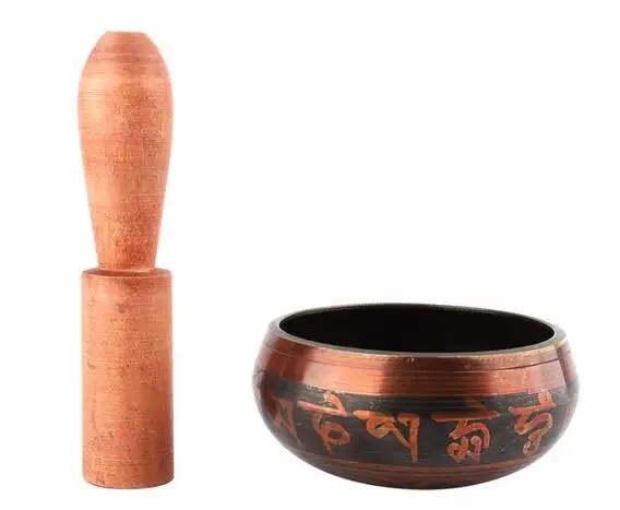 Поющая чаша с ручными молотками для йоги тибетская медная пения тела Гималайская