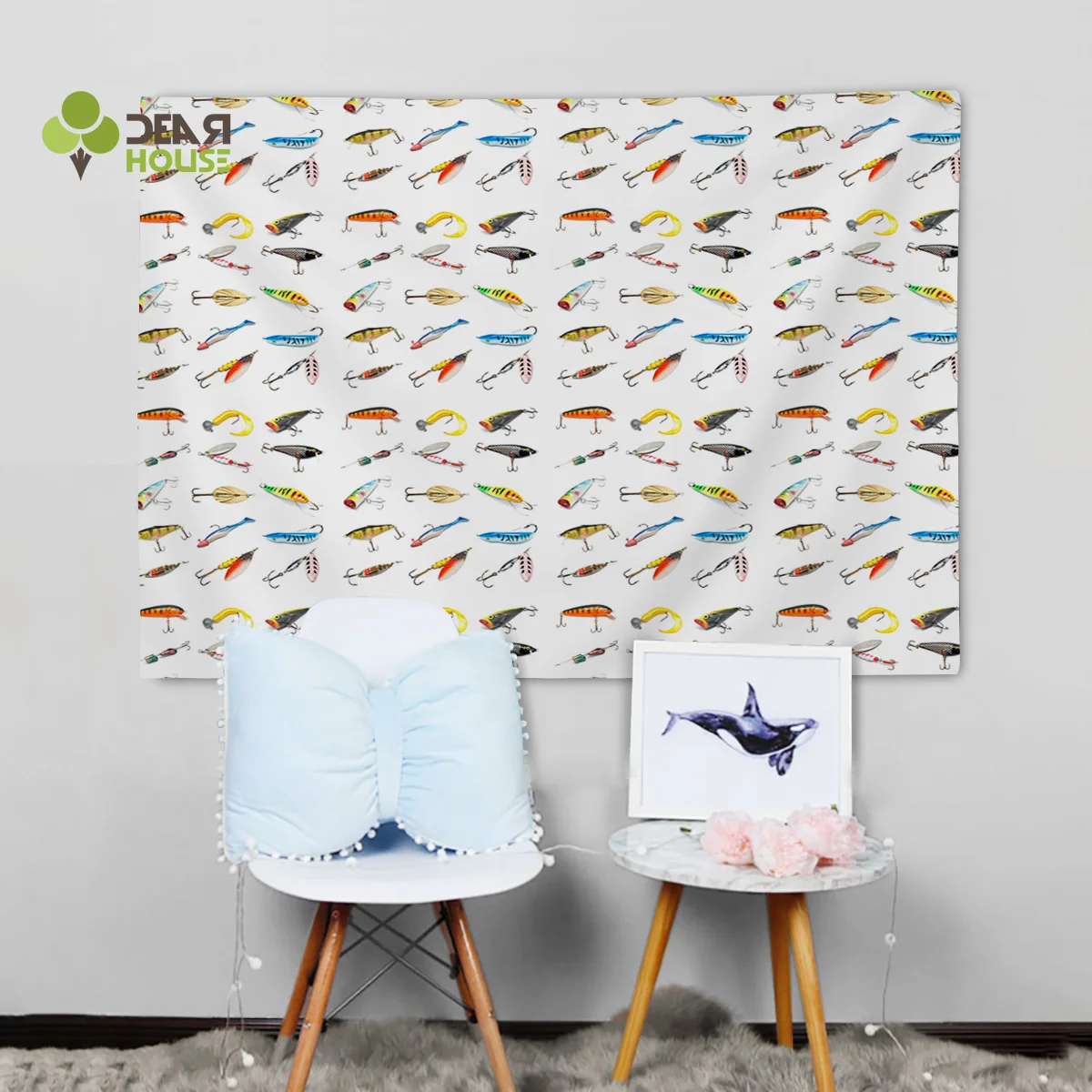 Dearhouse мультфильм Fishhook гобелены настенные изображения СТЕНА ДЕКОР покрывало