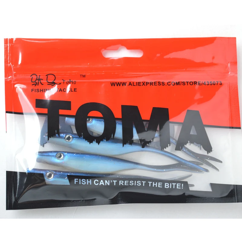 Приманка рыболовная двухцветная 6 5 г 12 см 4 шт./лот|fishing tackle|tail fishartificial bait |