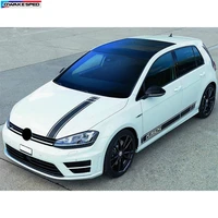 sport racing styling car stripes kk sticker auto hood side skirt decorative decal stickers for volkswagen golf 5 6 7 polo