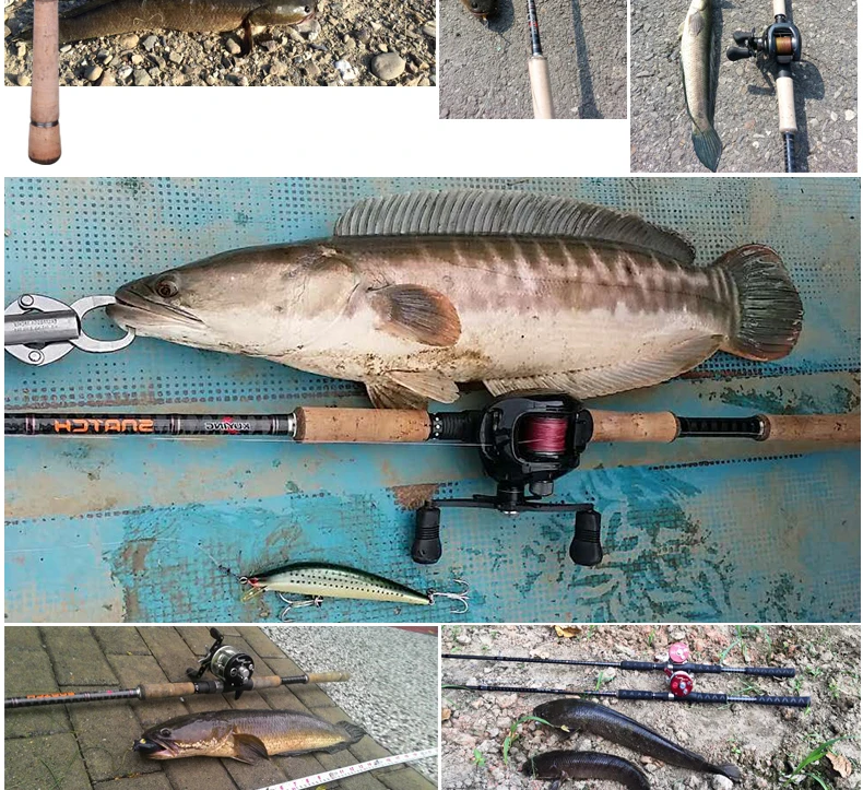 KUYING SNATCH 2,1 м 2,28 м сверхтвердая XH карбоновая литая приманка удочка Рыбная палка быстрая 185 г вес 2 секции для Snakehead