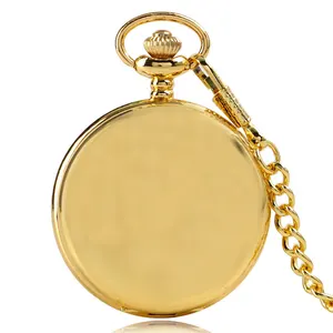 FOB Chain Full Hunter Castle Cool Gold Chain Modern  Men Women Gift Causal Pocket Watch  Smooth Fash