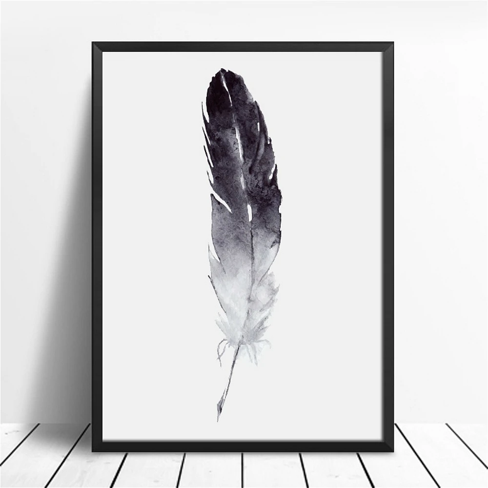 Скандинавская акварель Giclee черно белое перо холст настенный художественный