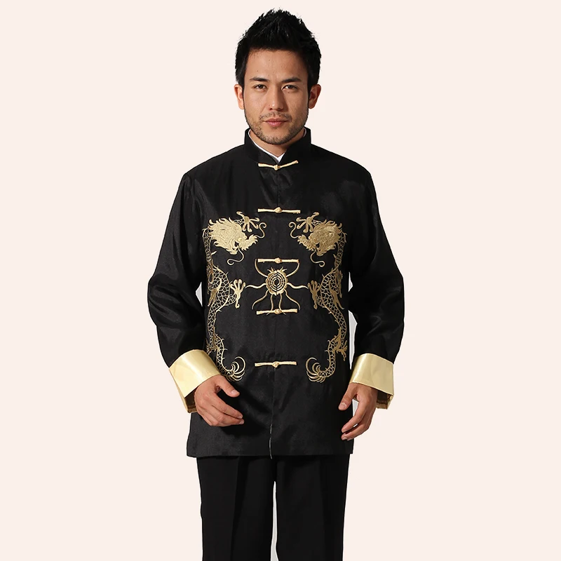 Модные тренды Бургундия мужской костюм Тан китайский стиль Wu Shu куртка Мандарин