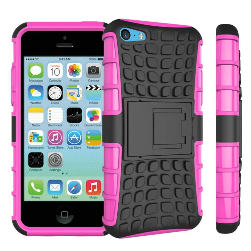 1 ШТ. Телефон Case Для Apple iPhone 5C Случаи Luxury Hybrid PC & ТПУ Держатель Стенд Стиль