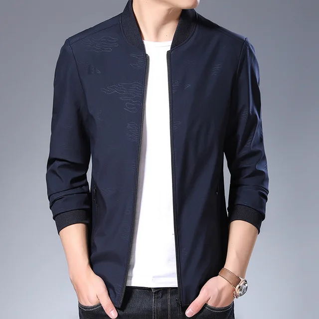 Куртка мужская с воротником стойкой простая и элегантная повседневная