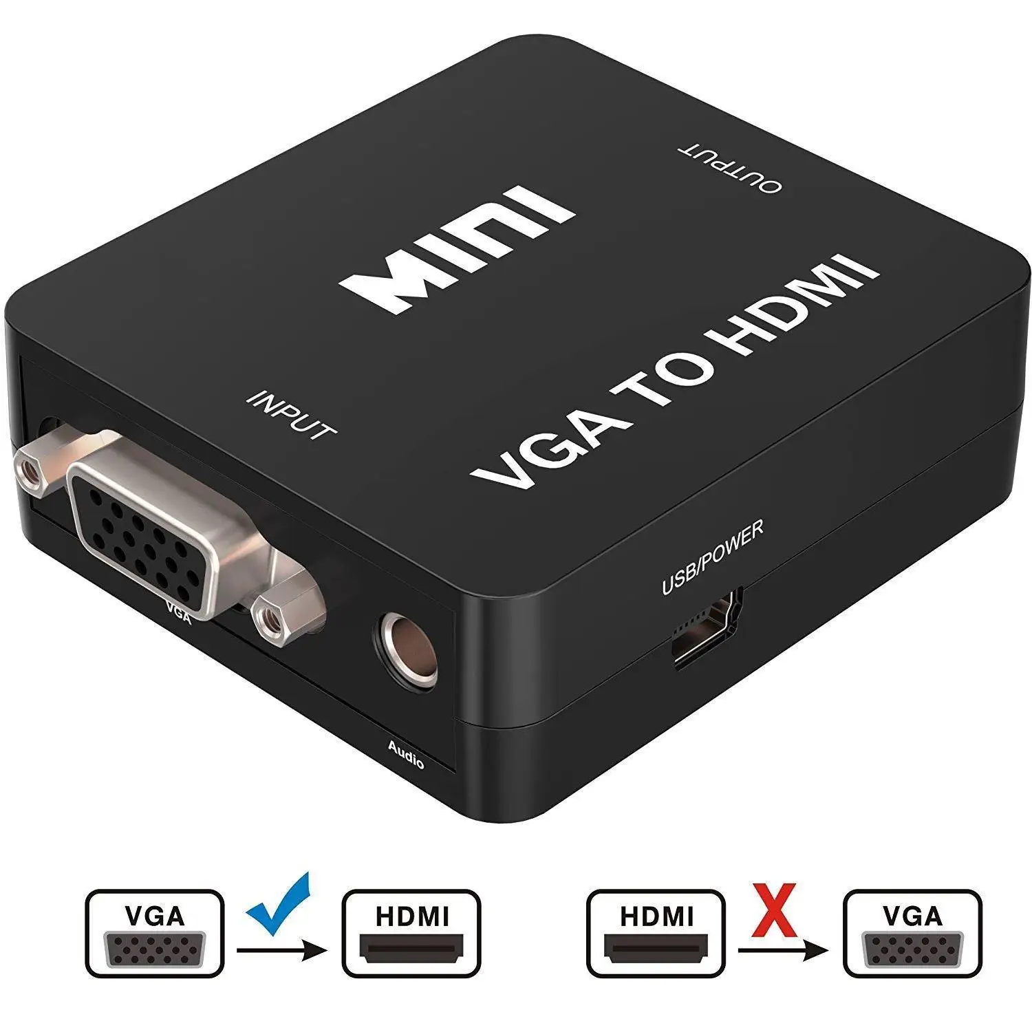 MLLSE 10 шт высокого качества VGA2HDMI мини VGA конвертер HDMI с разрешением 1080 P аудио