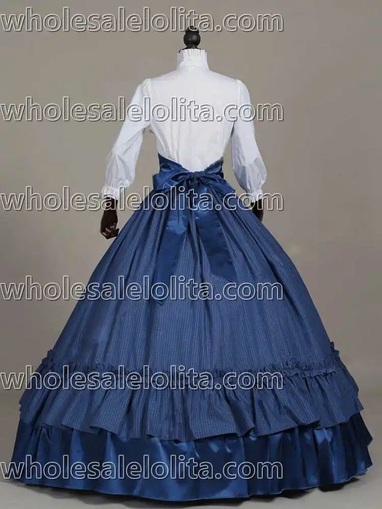 dress Гражданская война Викторианский 3 шт. бальное платье Южная Белль тартан платье женщин Хэллоуин костюм - Цвет: dress