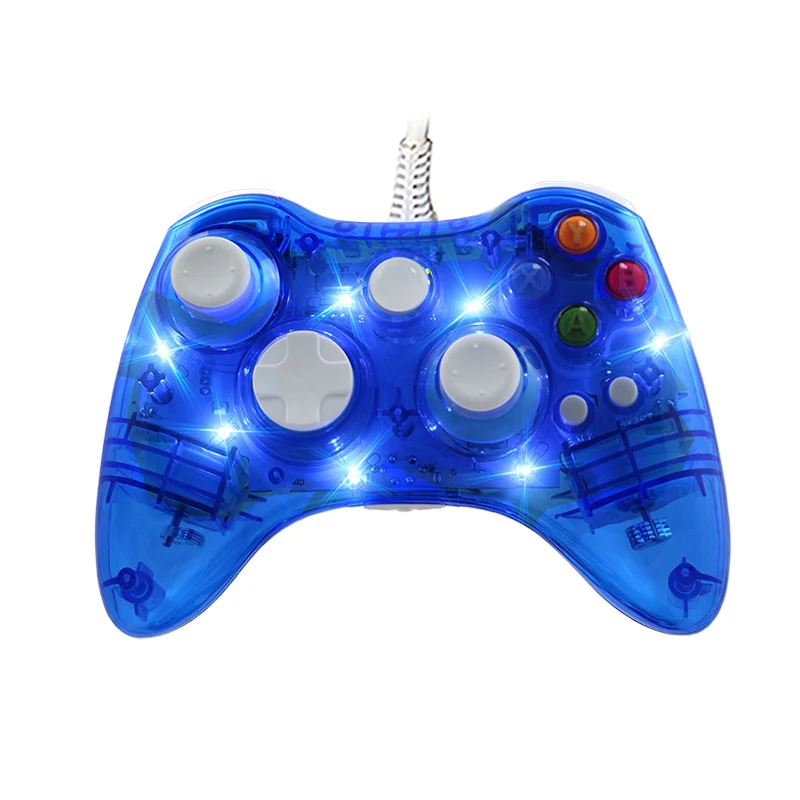 Clear Blue Для xbox 360 microsoft USB проводной контроллер PC мобильный Джойстик Геймпад Консоль Проводная для xbox 360 игровой джойстик - Цвет: Clear Blue