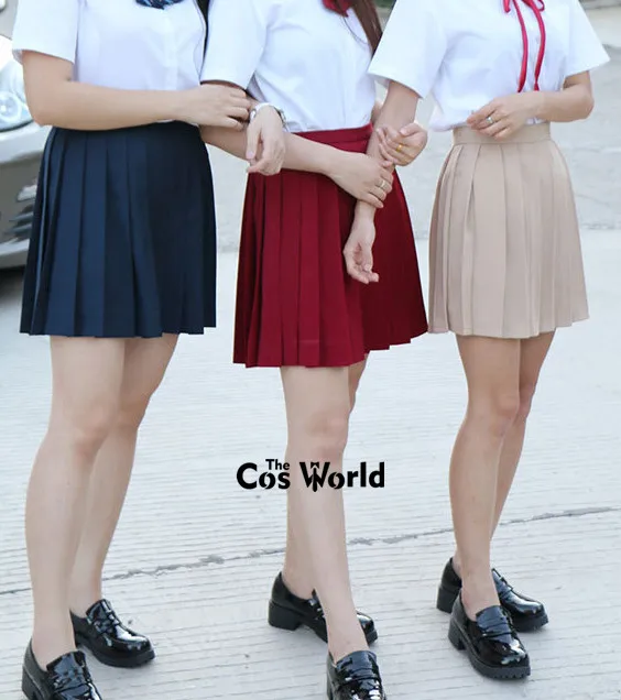 Японские Женские Летние Плиссированные клетчатые юбки с высокой талией школьная