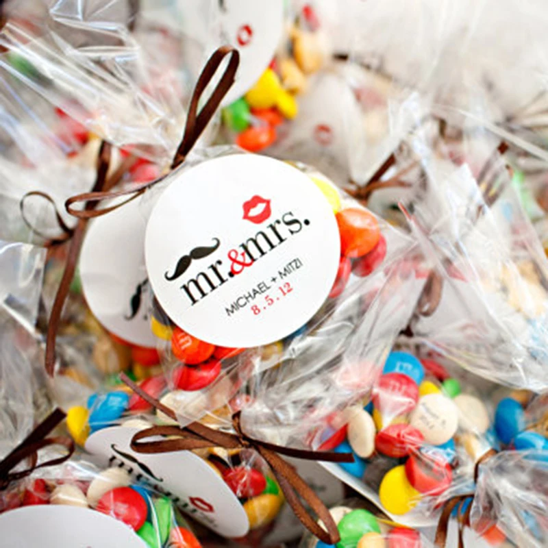 Индивидуальные свадебные наклейки-усы и губы г-н г-жи Персонализированные