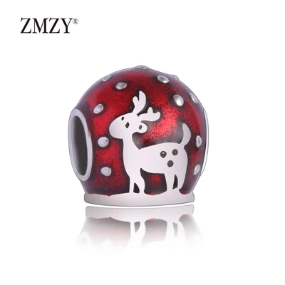 DEER ZMZY 925 пробы Серебряный Шарм милые рождественские бусины с оленями подходит Pandora талисманы браслеты женские ювелирные изделия - Цвет: DEER