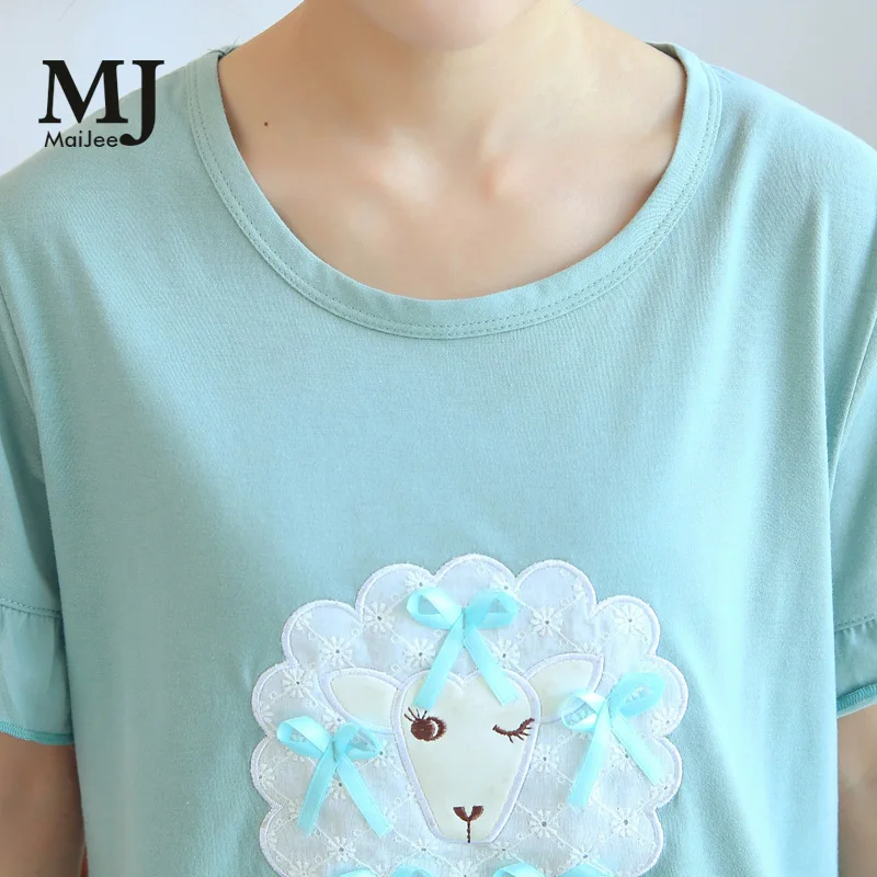 X037 MaiJee пижамы хлопка Chemise De Nuit Femme Для женщин Ночное 2019 Новый модный стиль хлопок