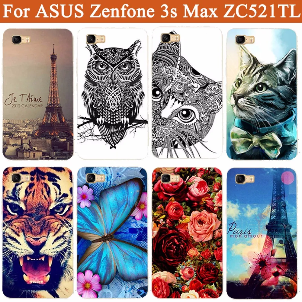 Жесткий чехол для Asus Zenfone 3s max ZC521TL 5 2 дюйма с изображением тигра совы розы|case for asus