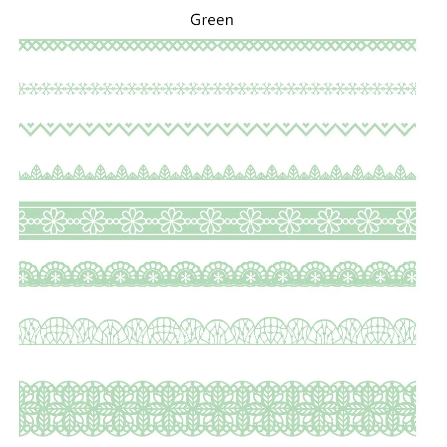 Green set 8 шт кружева маскировки комплект старинное Украшение Розовый сине-белые цвет Васи лента скрапбукинга наклейки подарок для ребенка канцелярские F405 - Цвет: Green set
