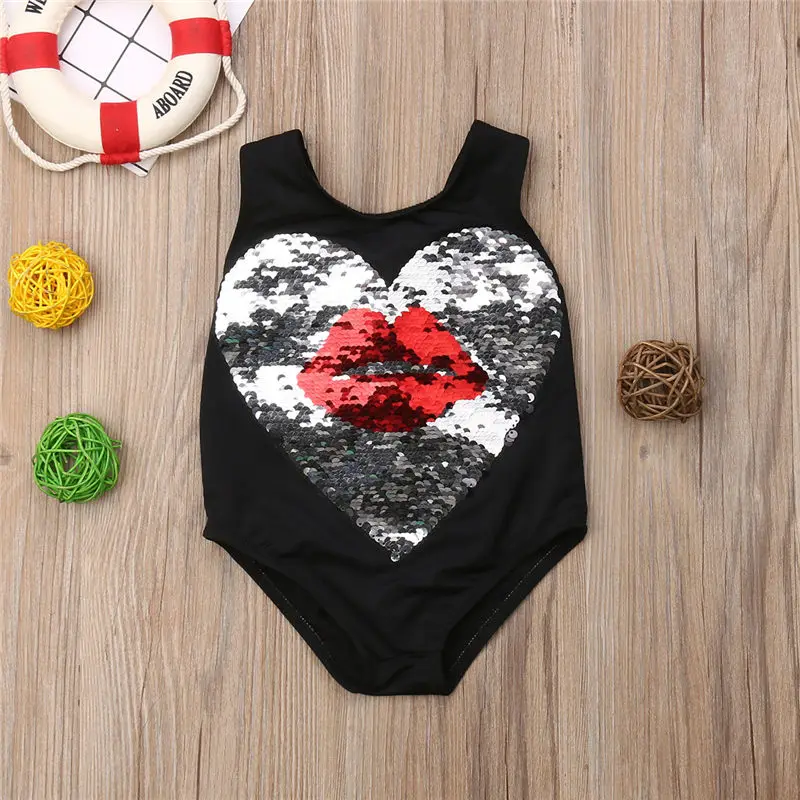 Детский купальник 2019 для маленьких девочек детское бикини с блестками Цельный