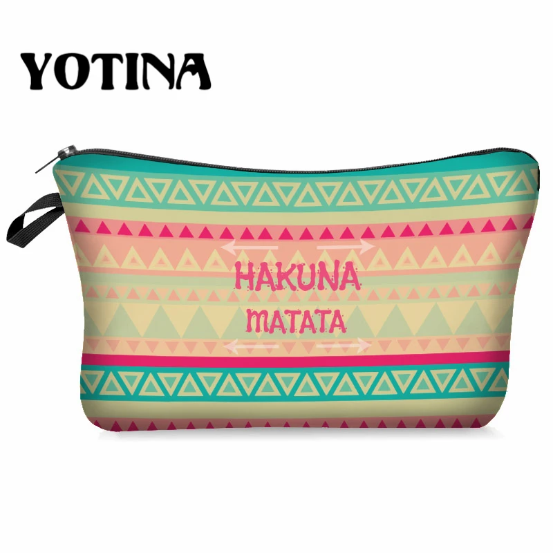 Yotina сумка для макияжа женская косметичка с разноцветным узором Геометрическая 3D печать несессер сумка для путешествий Органайзер для макияжа - Цвет: bpd35504