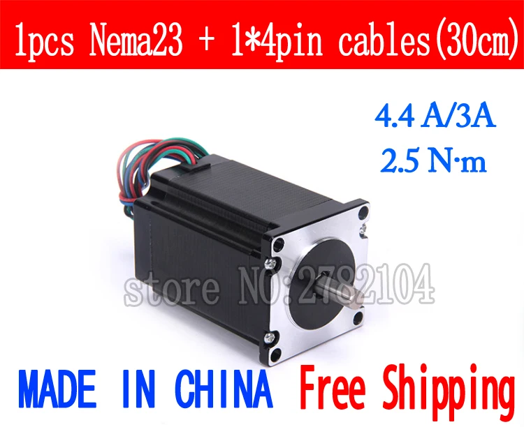 Free shipping 1pc Quality 57HB4401 4-lead Nema 23 Stepper Motor 57 motor 57BYGH 4.4A/3A 2.5N.m CNC Laser and 3D printer | Обустройство