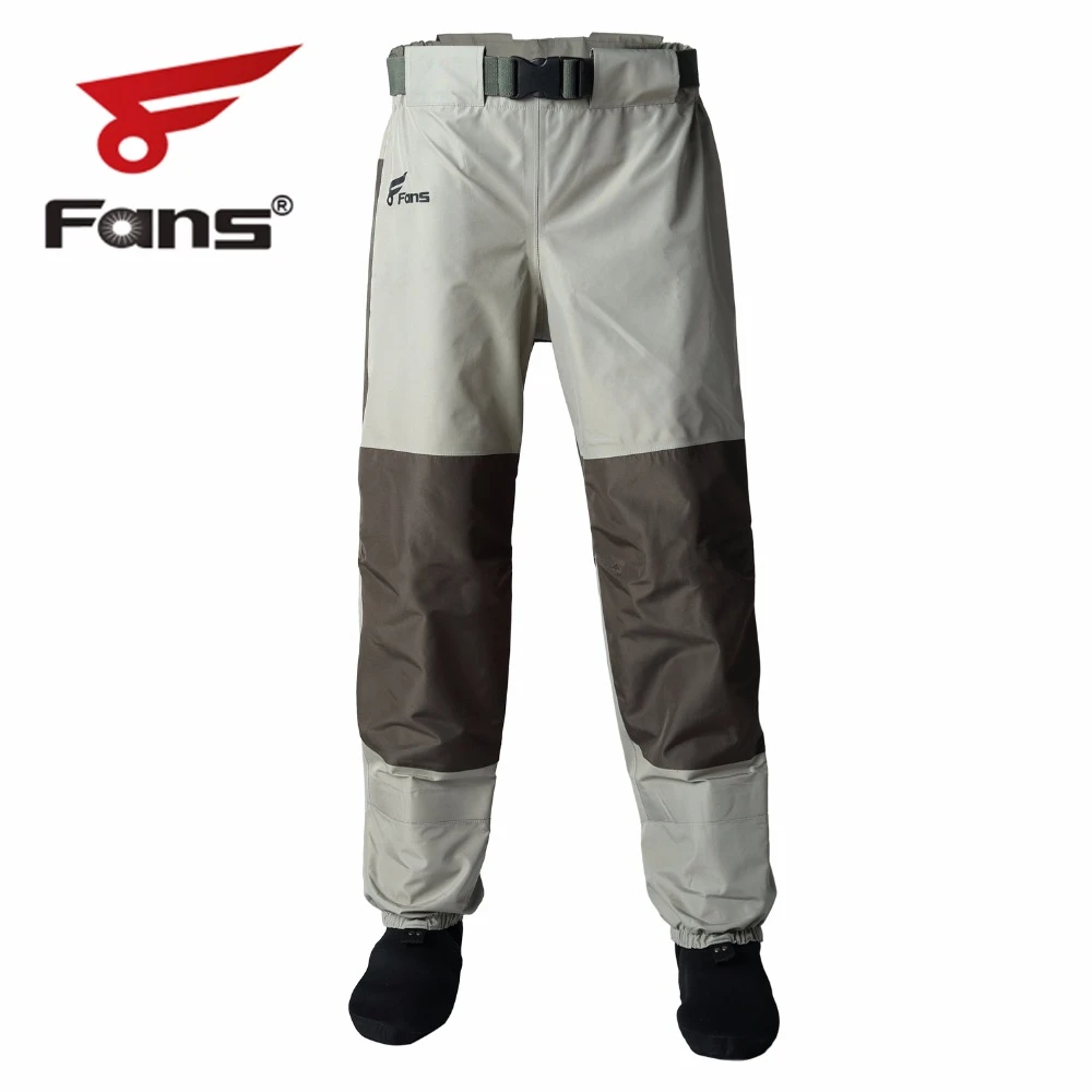 Хаки 8 Fans Men’s Women Fishing Waist Waders 3 Layer Durable Breathable Waterproof with Neoprene Knee Pad Waist Waders - Цвет: Хаки