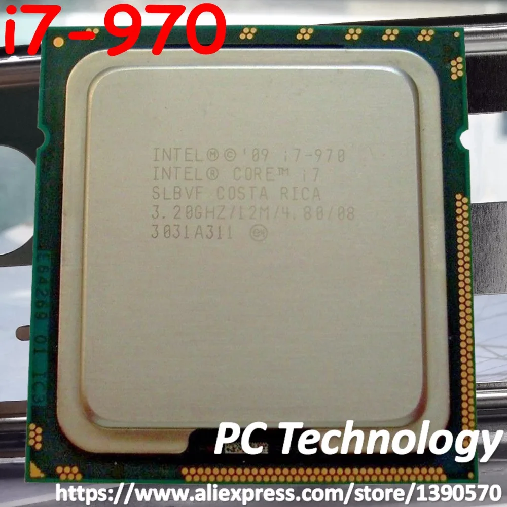 Оригинальный процессор Intel Core i7 970 флуоресцентный 12 Мб кэш памяти/3 20 ГГц 6 ядерный 4