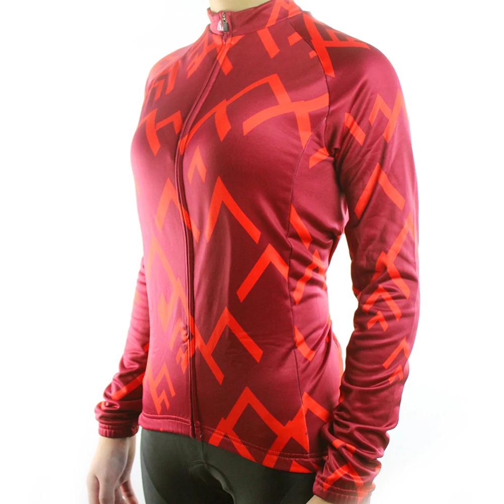 Ropa Ciclismo Женская Теплая Флисовая велосипедная одежда с длинным рукавом для