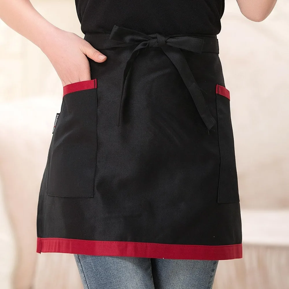 

Free shipping cafe restaurant big pocket short waitress waist working apron