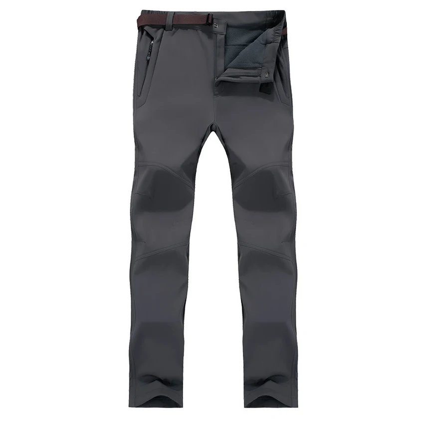 JACKSANQI 7XL зимние женские флисовые штаны для улицы водонепроницаемые походные треккинговые альпинистские лыжные женские брюки RA047 - Цвет: Grey