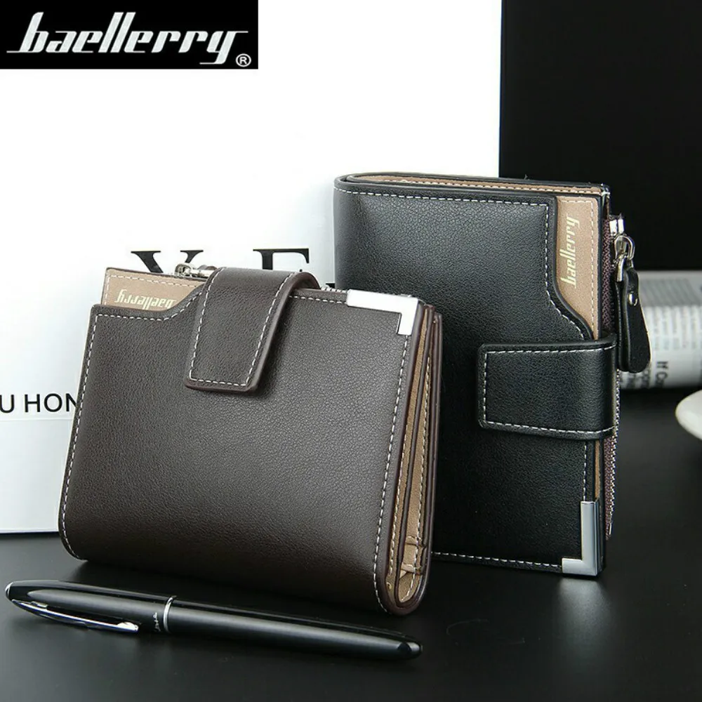 2018 Fashion Men wallets Short and large capacity mens wallet male money purses Soft Card Case classic soild pattern designer | Багаж и