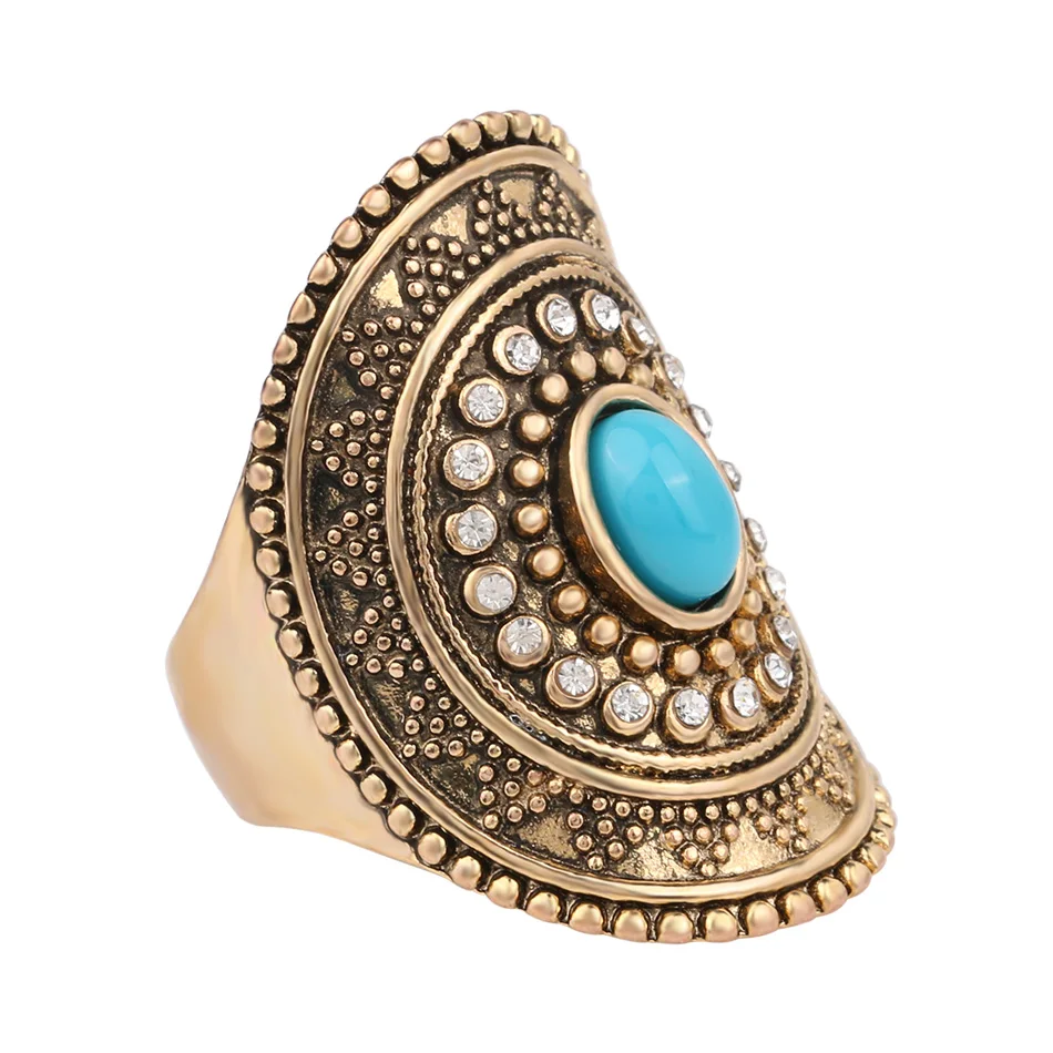 Женское кольцо из красного золота с кристаллами|ring big|midi ringgold ring |