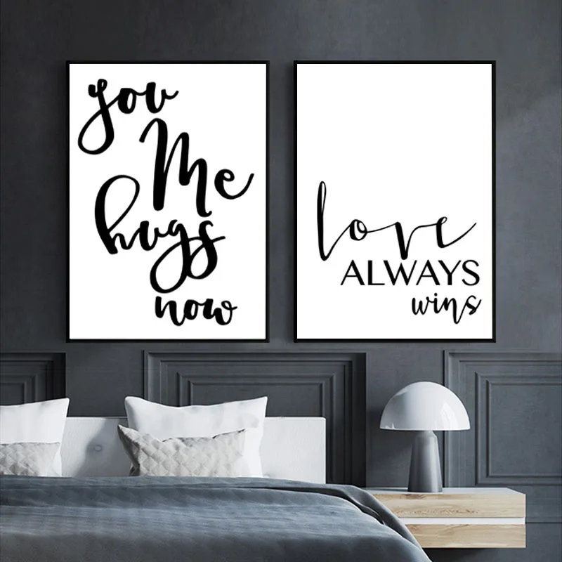 Настенная картина Мистер миссис с цитатами Love Always Wins|Рисование и каллиграфия| |