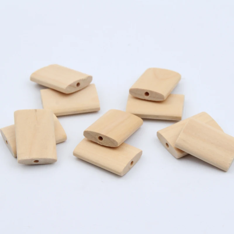 50 шт. бусины из натурального дерева плоские Гладкие разделители для изготовления