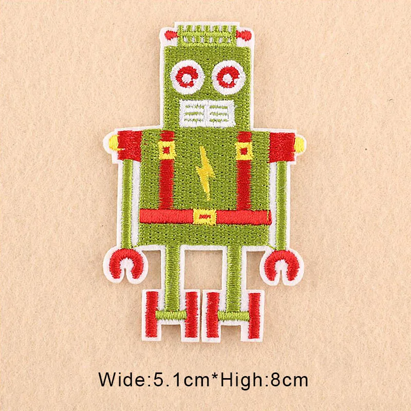 Мультфильм робот вышивка патчи DIY железа на для одежды аксессуары аппликация