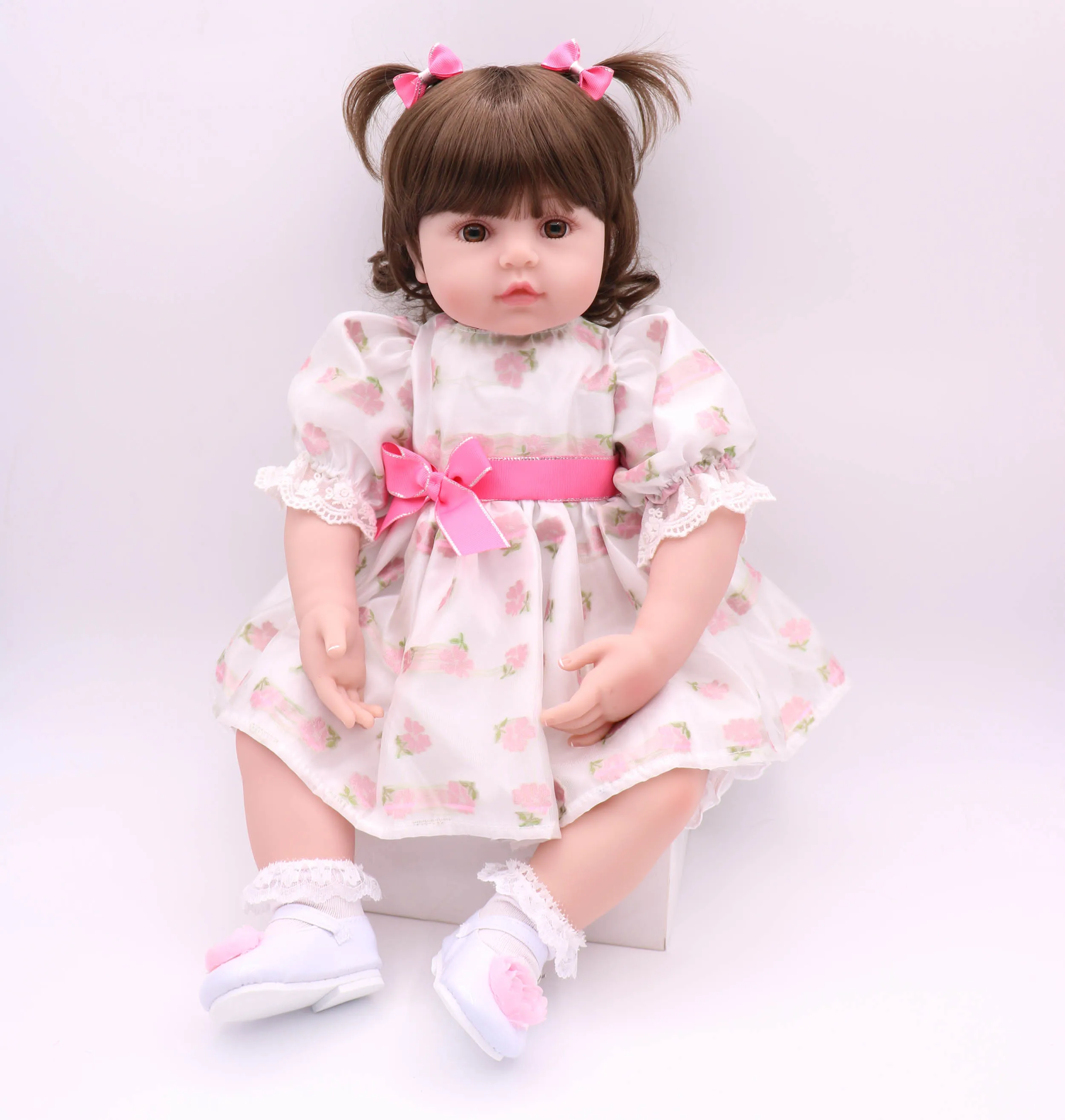 22 дюймов Реалистичная девочка кукла реборн длинные волосы принцесса с модным