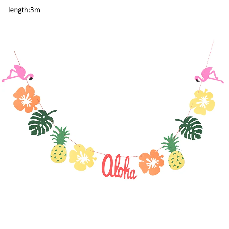 Летние тропические Luau вечерние Aloha баннер флаги гирлянда Гавайский пляж тематическая вечеринка на день рождения украшения Дети для Фламинго Вечерние - Цвет: 3M Flamingo Banner 9