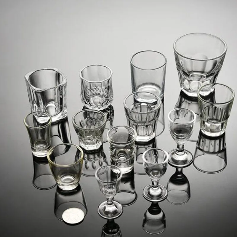 Стакана Ликера пуля Форма Transpaernt Стекло чашки выстрел чашки Moutai толстая подошва напиток Пивной инструмент много видов для избранных