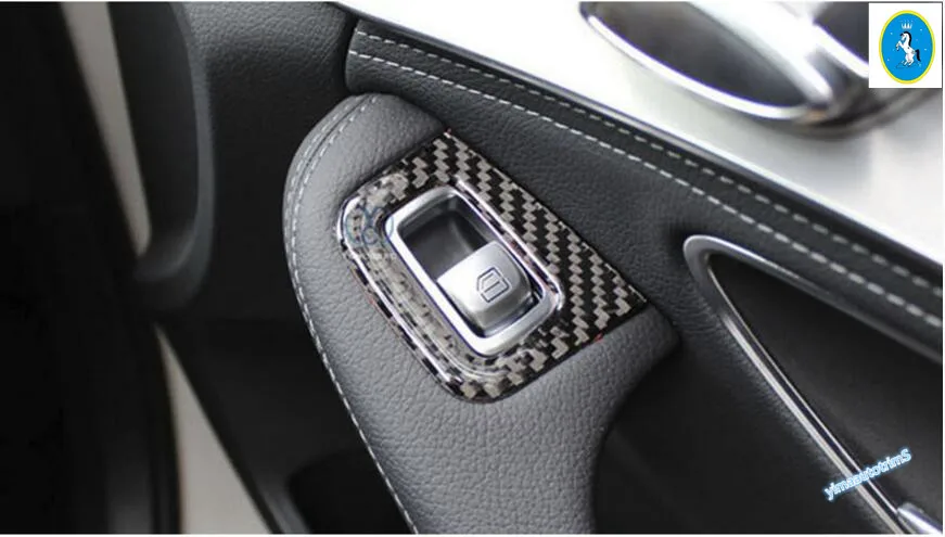 

Lapetus Armrest Window Lift Button Panel Cover Trim Carbon Fiber Accessories For Mercedes Benz C Class W205 GLC X253 2015 - 2019