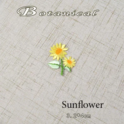 Sunflower AHYONNIEX РОЗА Подсолнух Орхидея Малиновая вышитая нашивка для одежды Железный цветок аппликация нашивка Джинсы наклейка на одежду - Цвет: Sunflower