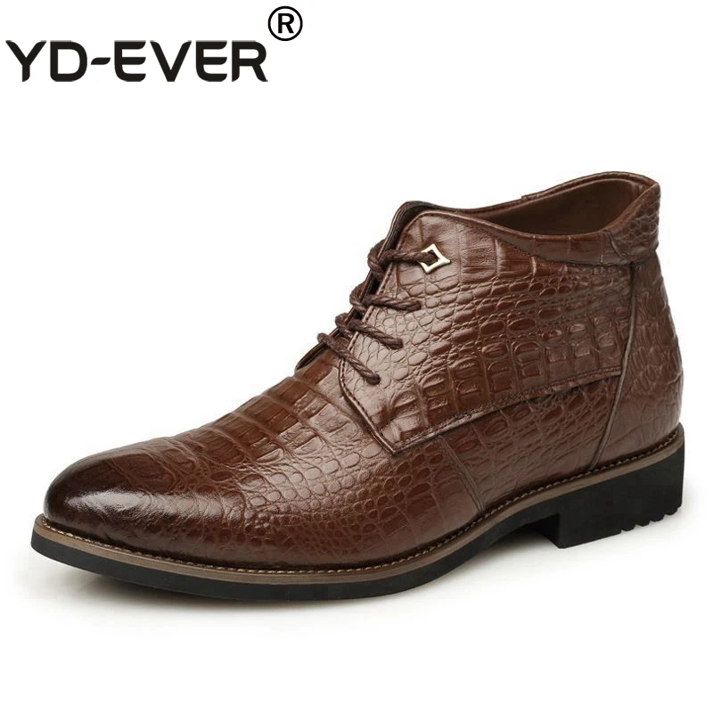YD EVER мужские ботинки из натуральной кожи зимние ручной работы крокодиловой