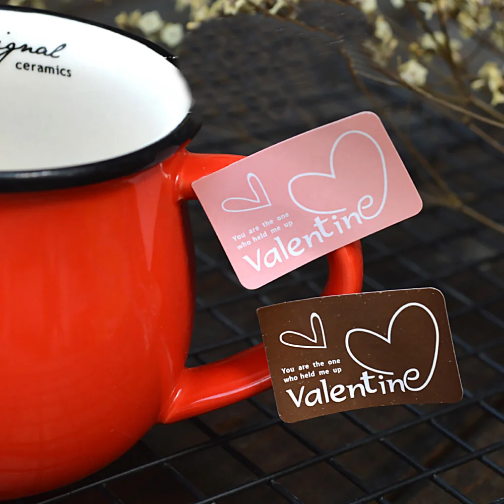150 шт. розовые и коричневые пищевые этикетки на День Св. Валентина упаковопосылка