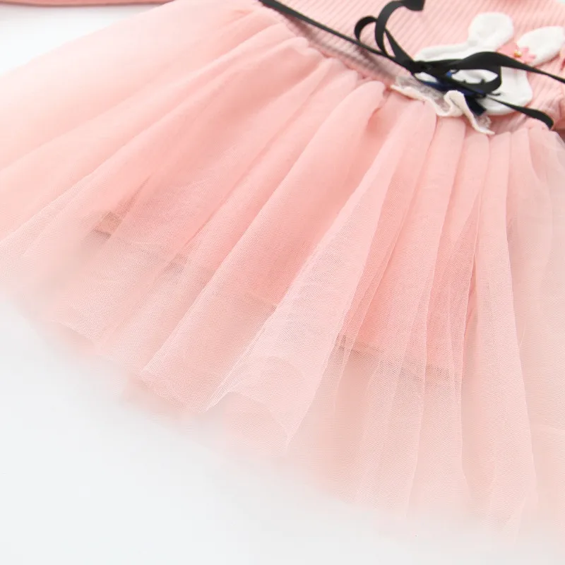 

Little Baby Fashion 2018 Spring New Girls Cotton Long-Sleeved Knitting Dress Rabbit Baby Girl Princess Dress Baby Dresses
