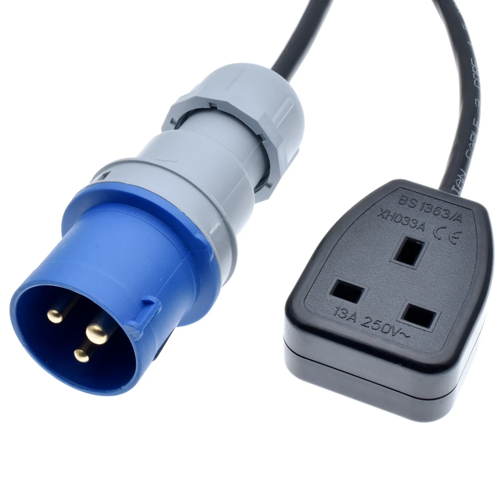 IEC309 316P6 в UK BS1363 розетка шнур питания конвертировать 316C6 conector H05VV F 1 5 мм Датчик 16